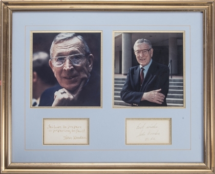 John Wooden Signed & Inscribed Cut With Photos In 21x17 Framed Display (Beckett)